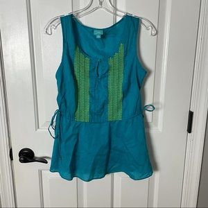 Calypso St. Barth for Target Blue Side-Tie Peplum